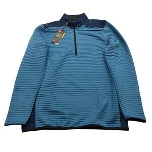 13-24 UNDER ARMOUR Men's NWT Water Repellent 1/4 Zip Sweater Blue Small